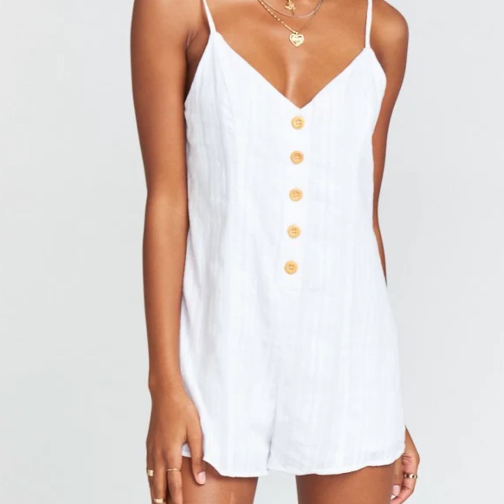 Skylar + Madison White Linen/Rayon Romper